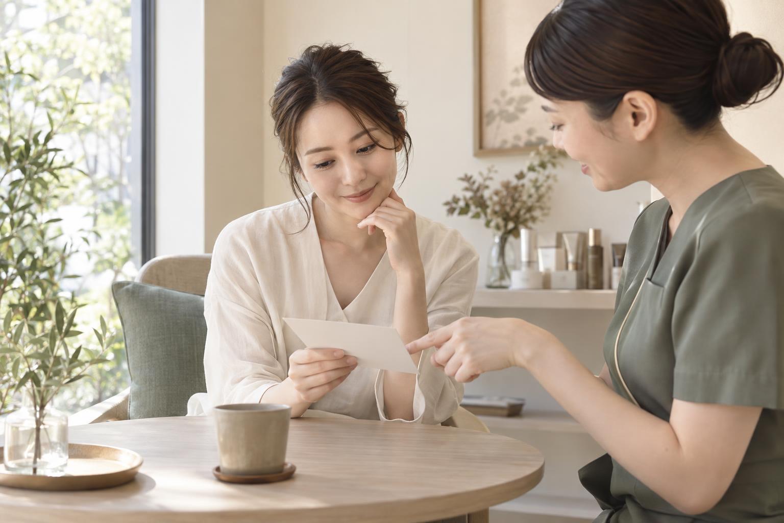 料金と内容を事前に確認する様子